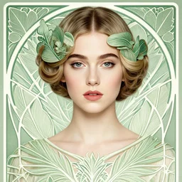 young rosamund pike portrait, art deco, fantasy, intricate art deco leaf designs, elegant, highly detailed fractals, sharp focus, art by artgerm and beeple and greg rutkowski and wlop