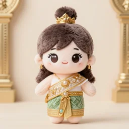 fumo plush of a cute little princess wearing thai traditional dress, anime girl