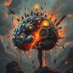 illustration of ideas coming out of a brain, composition accidental renaissance golden ratio, cinematic, by sachin teng and sergey kolesov and ruan jia and heng z and wlop. graffiti art, scifi, fantasy, hyper detailed. octane render. concept art. trending on artstation