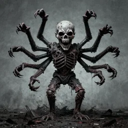 a scary machine with many arms