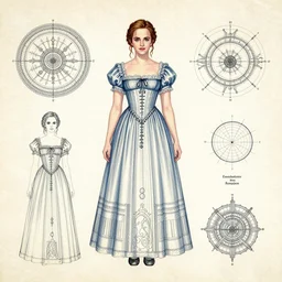 renaissance blueprint diagrams of a emma watson