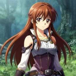 portrait of makise kurisu in skyrim, by jii no, visual novel art