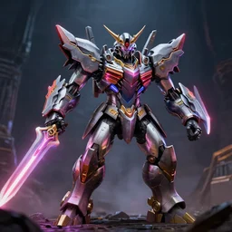 a magnificent unbeatable monster with laser sword arms