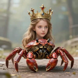 a portrait of'sheoldred whispering one'what a crown, riding mechanical crab 4 k, trending on artstation, tasteful, bokeh, hyperrealistic, highly detailed