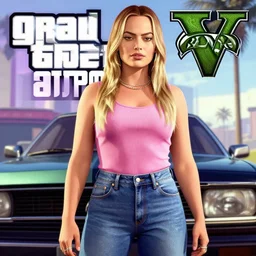 Margot Robbie GTA 5 cover art