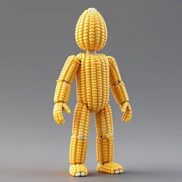 a humanoid figure made of corn, highly detailed, digital art, sharp focus, trending on art station, anime art style