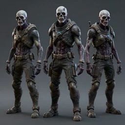 cyber zombies concept art for a video game, unreal engine, octane render