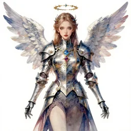 angel knight gothic girl, fantasy. intricate, amazing composition, colorful watercolor, by ruan jia, by maxfield parrish, by marc simonetti, by hikari shimoda, by robert hubert, by zhang kechun, illustration, gloomy, volumetric lighting
