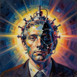 brilliantly colorful lithograph of a fragmented portrait of a dark matter tokamek reactor in the style of edward tufte