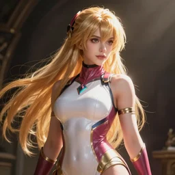 portrait of beautiful Samus Aran, League of Legend illustration by Sachin Teng
