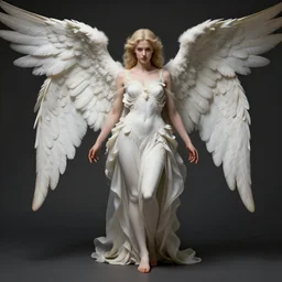 wide angle full body portrait of an angel with a perfect face and perfect body, intricate, highly detailed, digital painting, artstation, concept art, smooth, sharp focus, illustration, Unreal Engine 5, 8K, art by artgerm and greg rutkowski and alphonse mucha