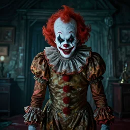 creepy clown in your house at night, 8 k, hdr, smooth, award - winning photo