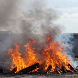 Photography taken inside a fire