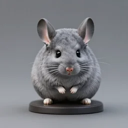 80mm resin detailed miniature of fluffy chinchilla, Product Introduction Photos, 4K, Full body, simple background