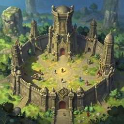 ancient temple RPG dungeon, Warcraft dungeon, no people, official fanart behance hd artstation, by Jesper Ejsing, by RHADS and Makoto Shinkai and Lois van baarle and ilva kuvshinov and rossdraws