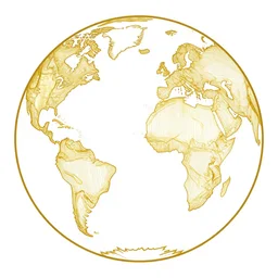 golden lines around the earth