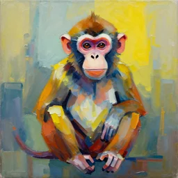 abstract painting of a monkey
