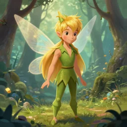 if Peter Pan was a beautiful girl, trending on artstation, concept art, never land, tinkerbell,