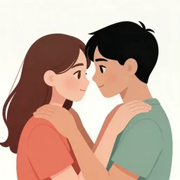 artwork about closeness, compatibility, emotional bonds, feeling accepted and understood, sharing feelings, trust, being yourself, intimacy