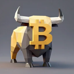 “low poly Bitcoin bull”