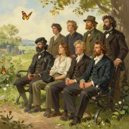 a beautiful digital illustration painting fantasy iron bench, butterflies by benoit b. mandelbrot, steven belledin, martin johnson heade, lee madgwick, caspar david friedrich, and david rios ferreira. 8 k resolution trending on artstation concept art digital illustration