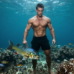 half muscular man half fish