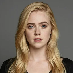 A masterpiece head and shoulders portrait of Elle Fanning in Raised by Wolves