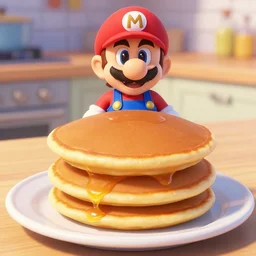 a real waluigi baking pancakes