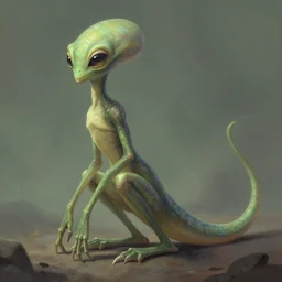 These aliens are a type of amphibian. They have two arms and two legs, with a long, strong tail.