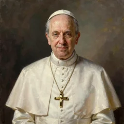 female pope, an oil painting by ross tran and thomas kincade
