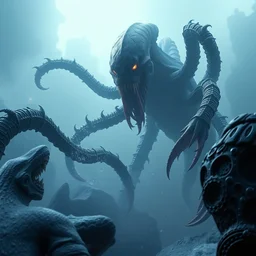 the kraken, style artstation, style greg rutkowsk, octane render, unreal engine 6, epic game graphics, hyper realistic fantasy, ciberpunk, conceptual art, ray tracing