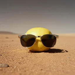 lemon wearing sunglasses on mars, autochrome photograph, atmospheric, film grain, trending on artstation, wide angle shot