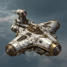 steampunk space ship, highly detailed, masterpiece, artstation, art by emika lightweaver