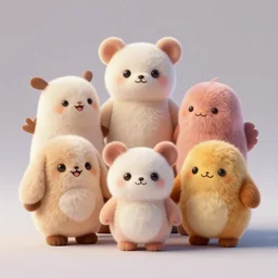 cutie stuffed animal friends, unreal ungine 5, octane render, cinema 4 d