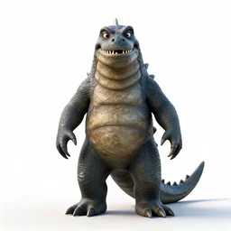 cheerful loch ness monster, studio photography, full body, standing, isolated on a pure white background, centered, whole figure in frame, sharp focus, studio lighting