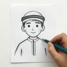 kid sketch of muhammed salah