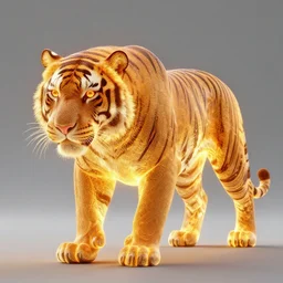 an amber glowing tiger. intricate artwork by tooth wu wlop beeple dan mumford concept art, octane render, trending on art station