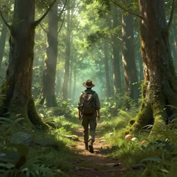 The wanderer of nature , digital art , trending on artstation , Hyperdetailed , CGSociety