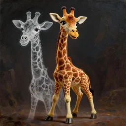 Geoffrey the giraffe Toys”R”Us mascot, dynamic lighting, cinematic, establishing shot, extremely high detail, shining, photo realistic, cinematic lighting, intricate line drawings, 8k resolution, oil painting on canvas