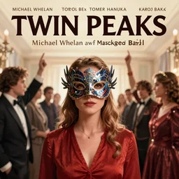 Twin Peaks poster artwork by Michael Whelan and Tomer Hanuka, Karol Bak, Rendering of Masked Ball, from scene from Twin Peaks, clean, full of details, by Makoto Shinkai and thomas kinkade, Matte painting, trending on artstation and unreal engine
