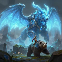 mount epic darkmoon dancing bear screenshot world of warcraft mounts worldboss bioluminecant light concept sketch art and by feng zhu alena aenami artworks in 4 k beeple, by thomas kinkade heartstone overwatch blizzard 3 d rtx hdr