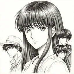 portrait of anime woman, pen and ink, intricate line drawings, by craig mullins, ruan jia, kentaro miura, greg rutkowski, loundraw