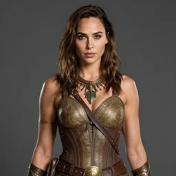 very realistic!!! gal gadot!!!  barbarian muscular upper body, 👅 👅 , D&D, fantasy, intricate, elegant, highly detailed, digital painting, artstation, concept art, smooth, sharp focus, illustration, art by artgerm and beeple and  greg rutkowski and alphonse mucha