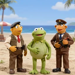screenshot of the muppets beach landing in world war 2 movie saving private muppets d-day  W 1024