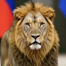 Putin posing with his lion, (EOS 5DS R, ISO100, f/8, 1/125, 84mm, postprocessed, crisp face, facial features)