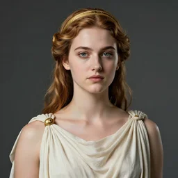 Ancient Greek Emmy Rossum, realistic, photo studio, HDR, 8k, trending on artstation