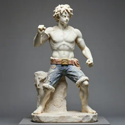 photo of fragmented greek sculpture of Luffy