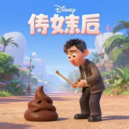 a Disney Pixar movie about a guy taking a shit. Cover. Poster. Cgi.