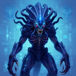 monster portrait of mindflayer in the style of Rob Lefield and Dan Mumford , trending on artstation, digital art,surrealism ,macro,blueprint ,vaporwave ,
