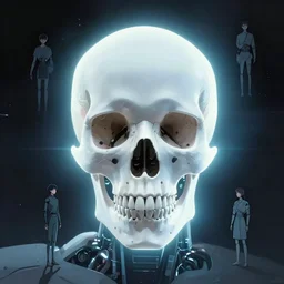 a robot cybernetic skull minimalist comics, behance hd by jesper ejsing, by rhads, makoto shinkai and lois van baarle, ilya kuvshinov, rossdraws global illumination ray tracing hdr radiating a glowing aura
